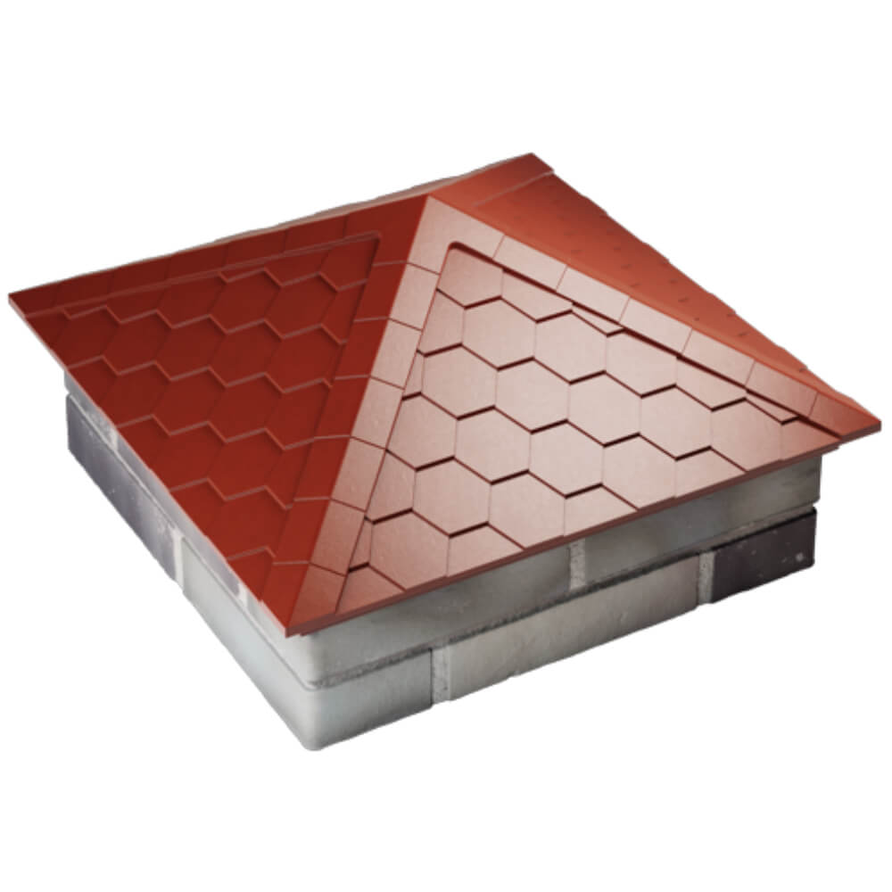 Колпак Zking Эверест Красный на столб 2х2 кирпича (535х535мм) Владивосток фото